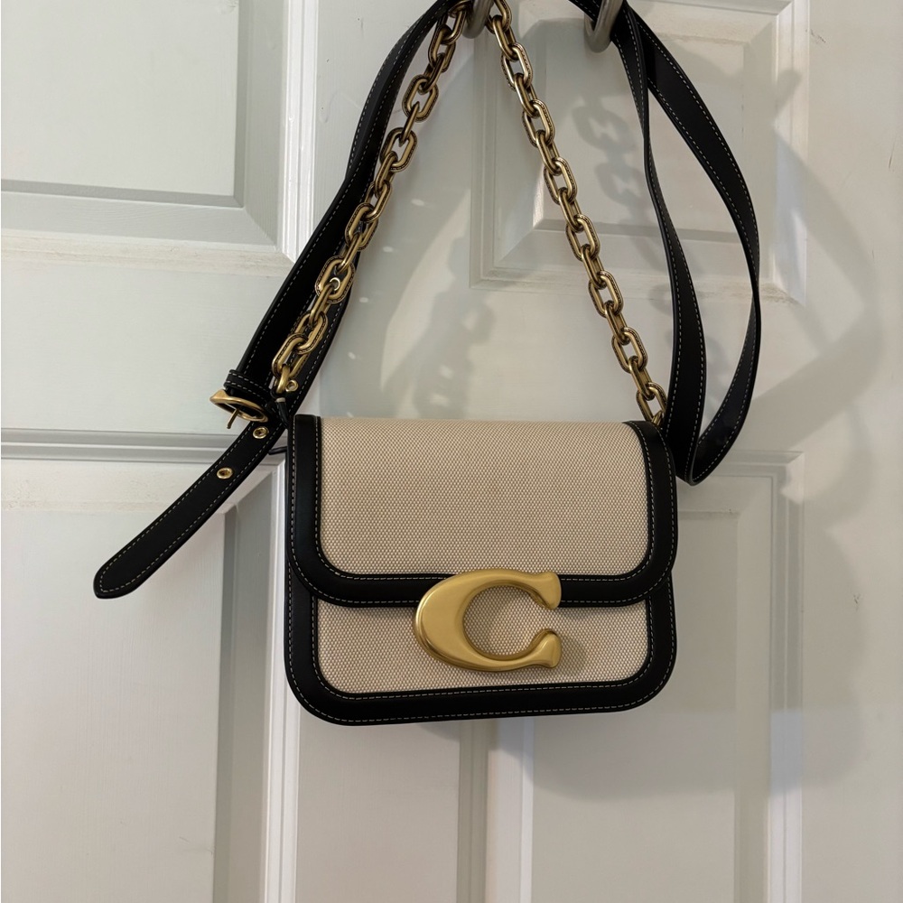 Coach Beige and Black Crossbody Bag